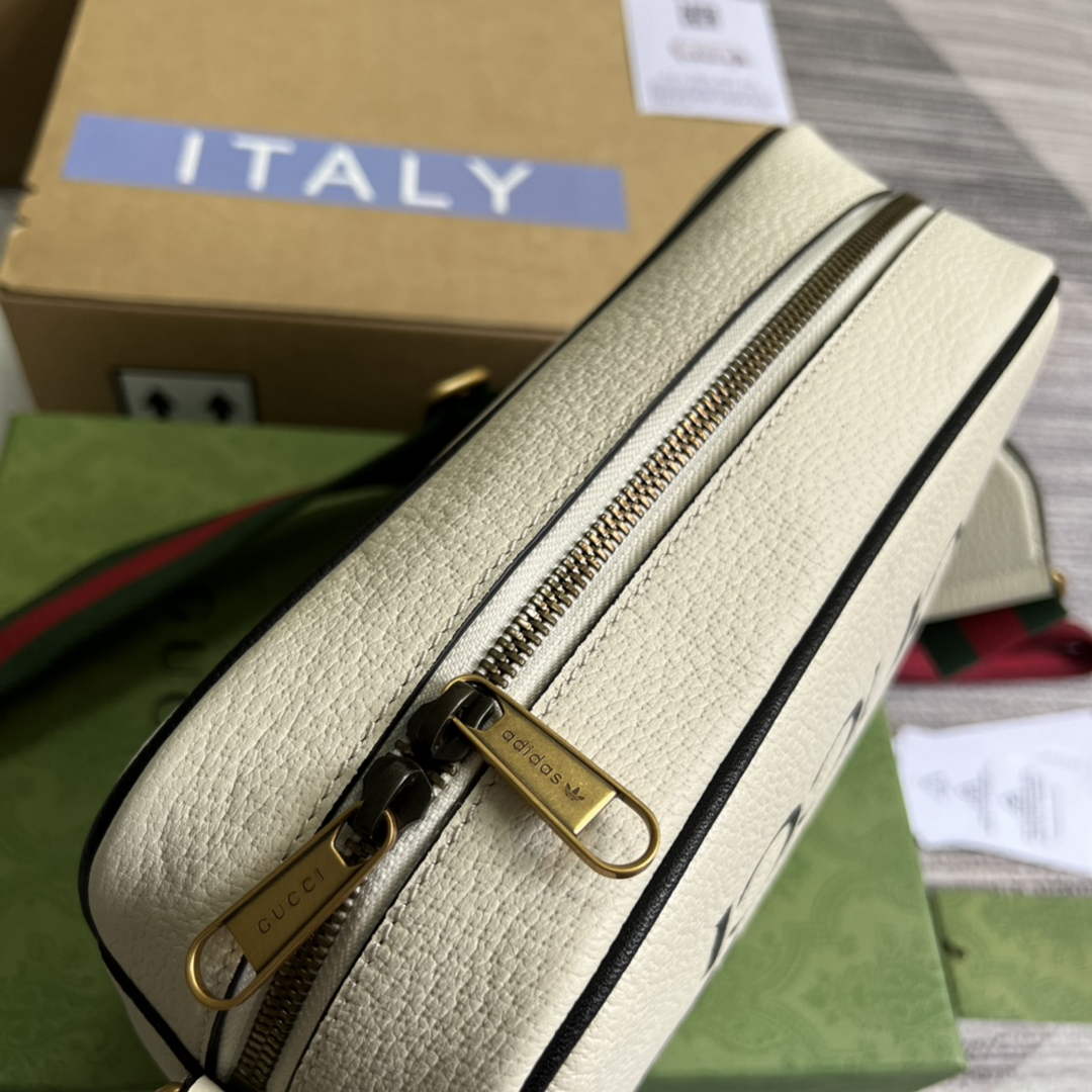 adidas x Gucci small shoulder bag 702427 White leather