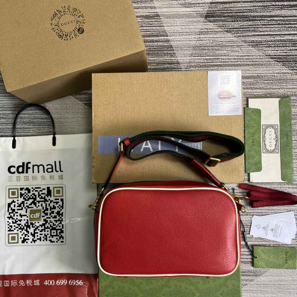 adidas x Gucci small shoulder bag 702427 Red leather
