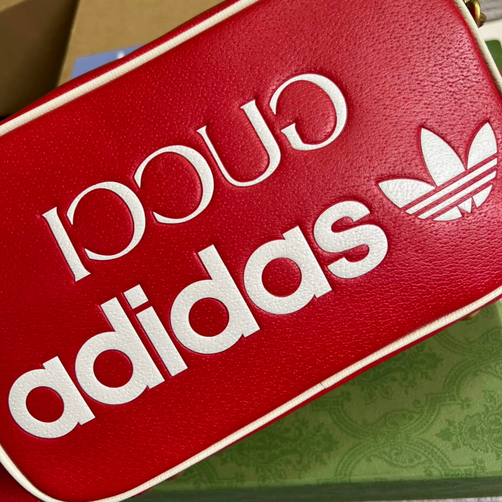 adidas x Gucci small shoulder bag 702427 Red leather