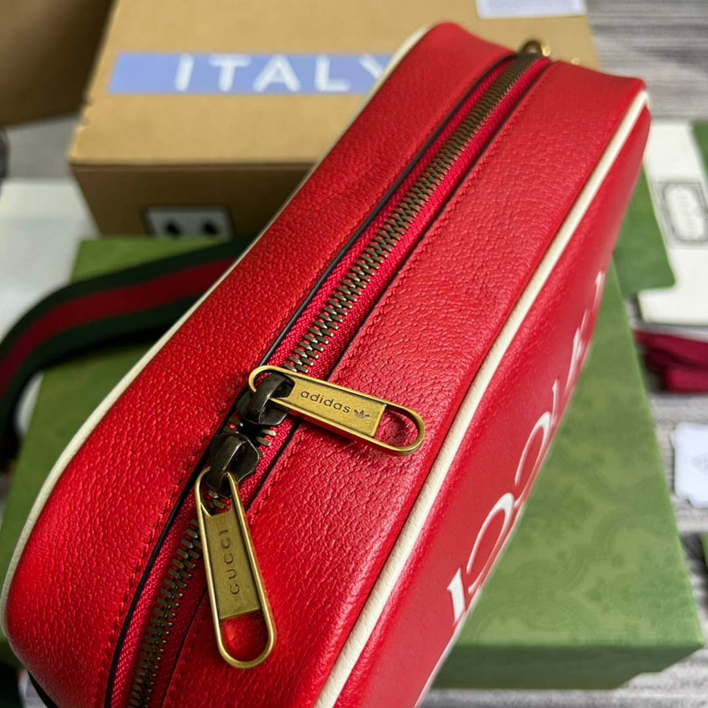 adidas x Gucci small shoulder bag 702427 Red leather