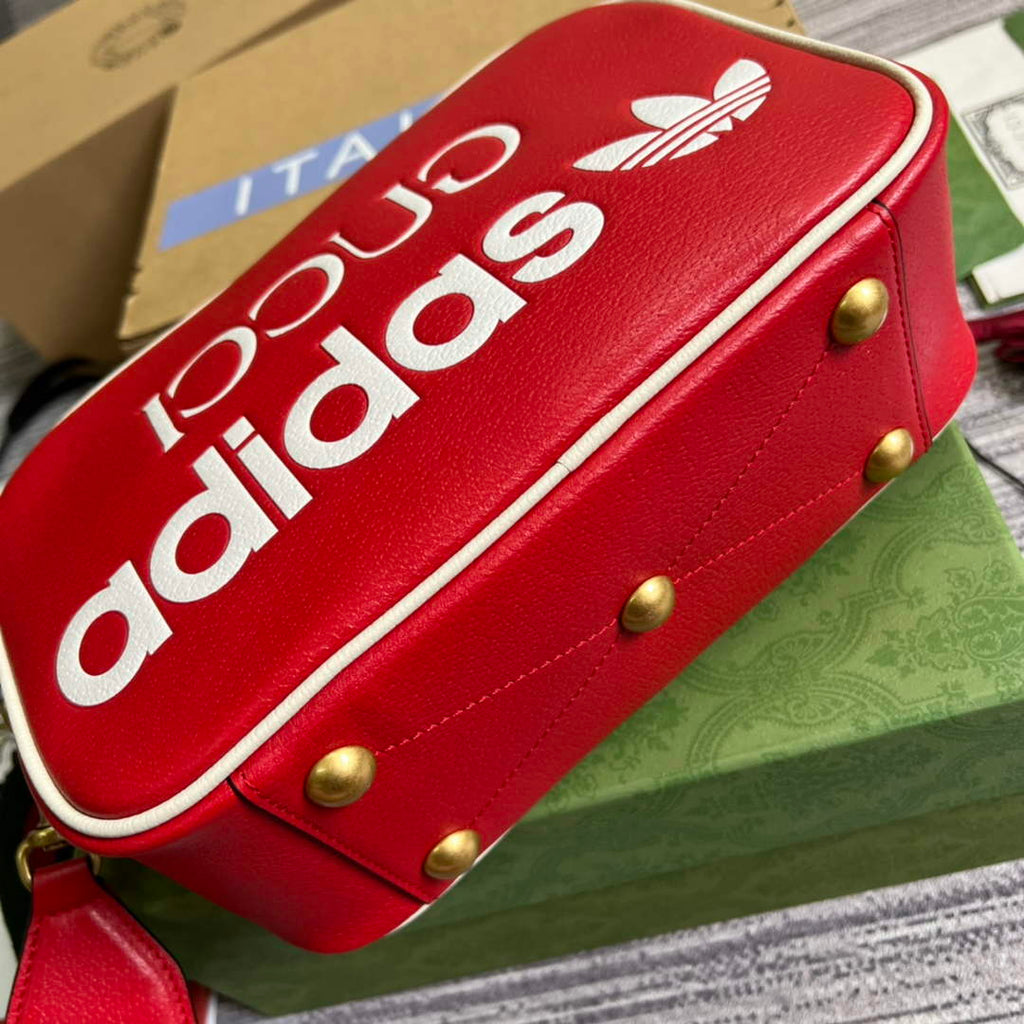 adidas x Gucci small shoulder bag 702427 Red leather