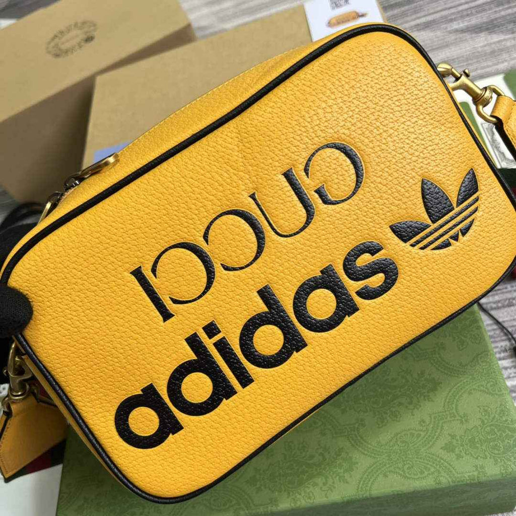 adidas x Gucci small shoulder bag 702427 Yellow leather