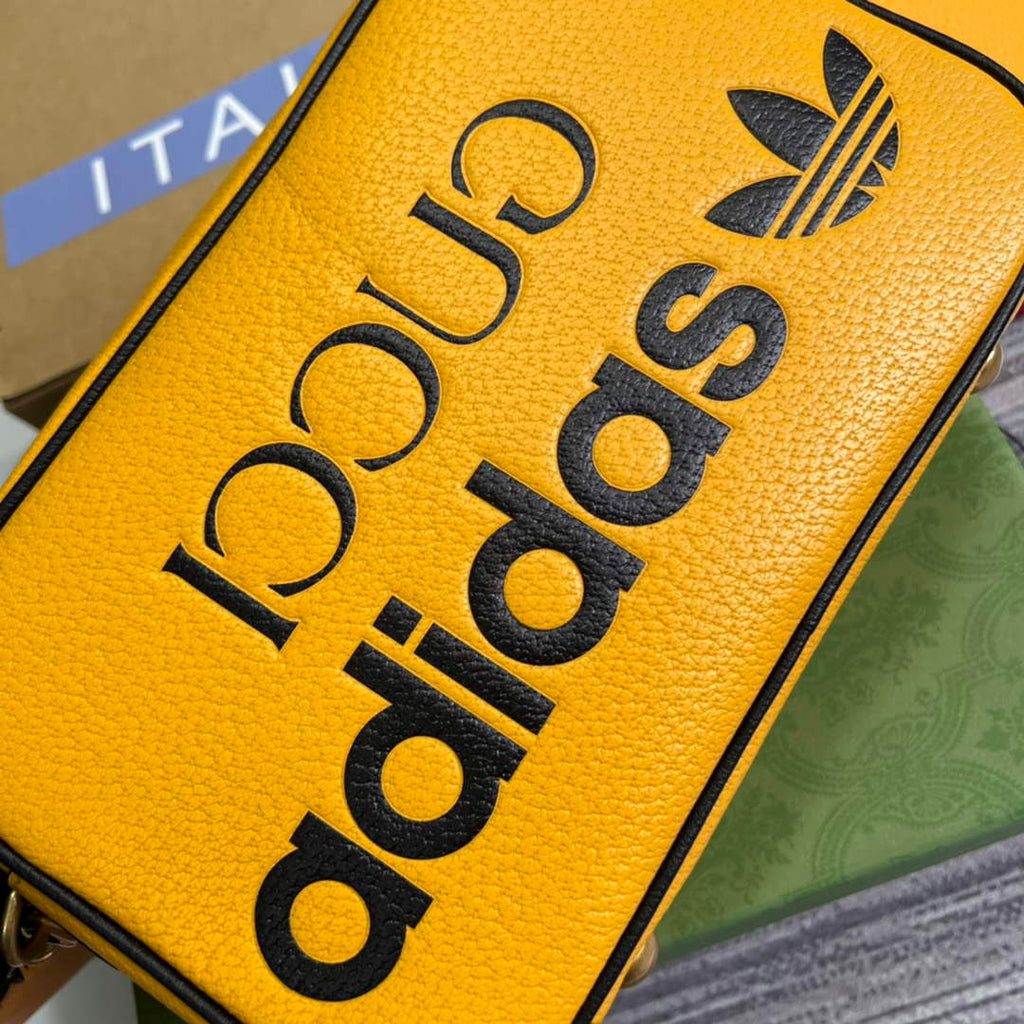 adidas x Gucci small shoulder bag 702427 Yellow leather