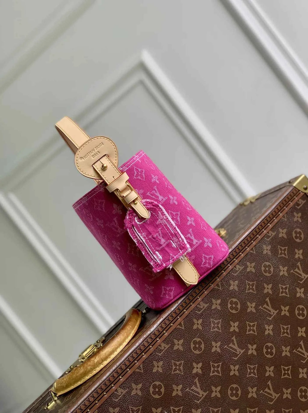 Louis Vuitton All In BB Bag, M27626 Fuchsia Denim