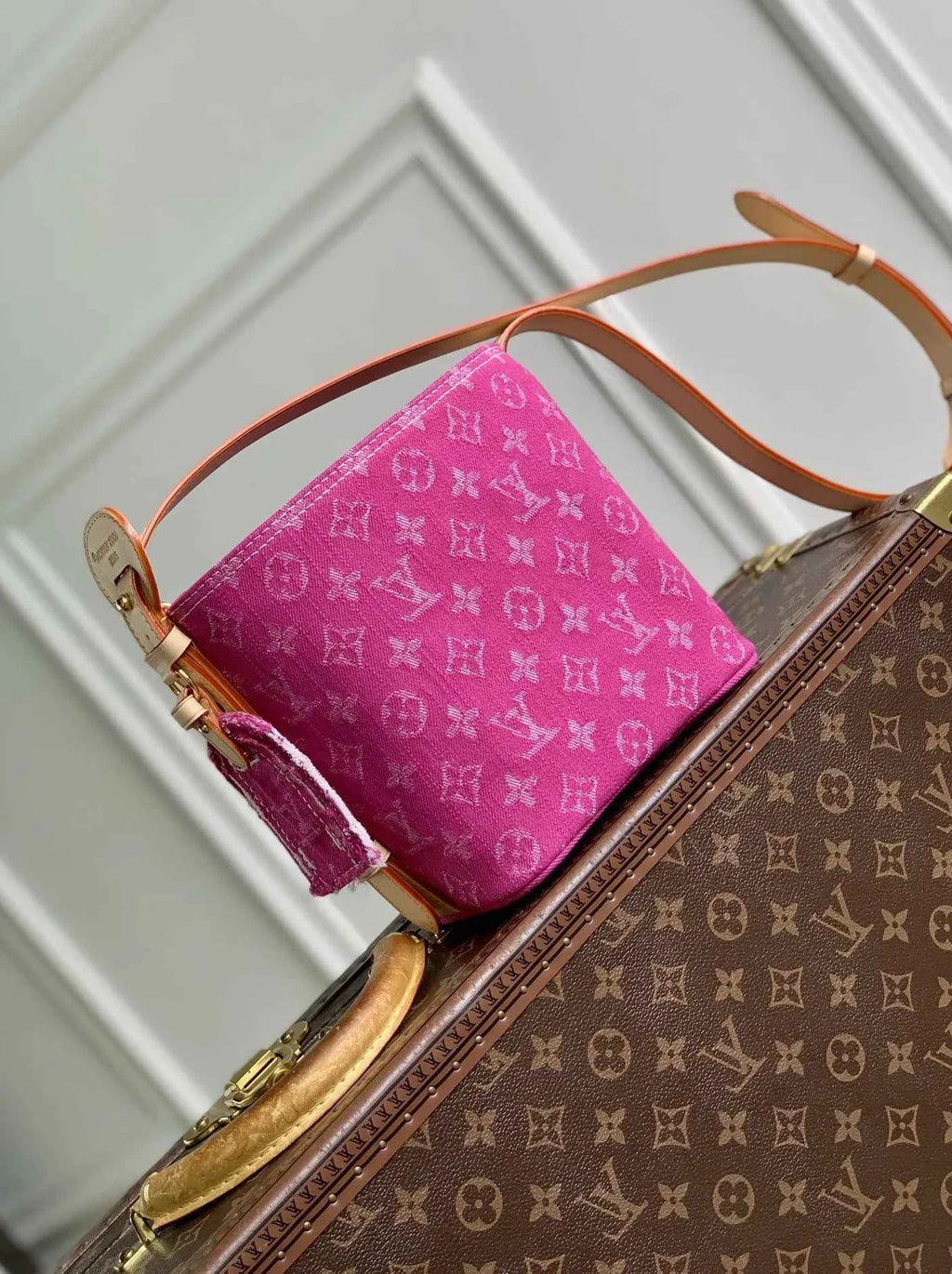 Louis Vuitton All In BB Bag, M27626 Fuchsia Denim