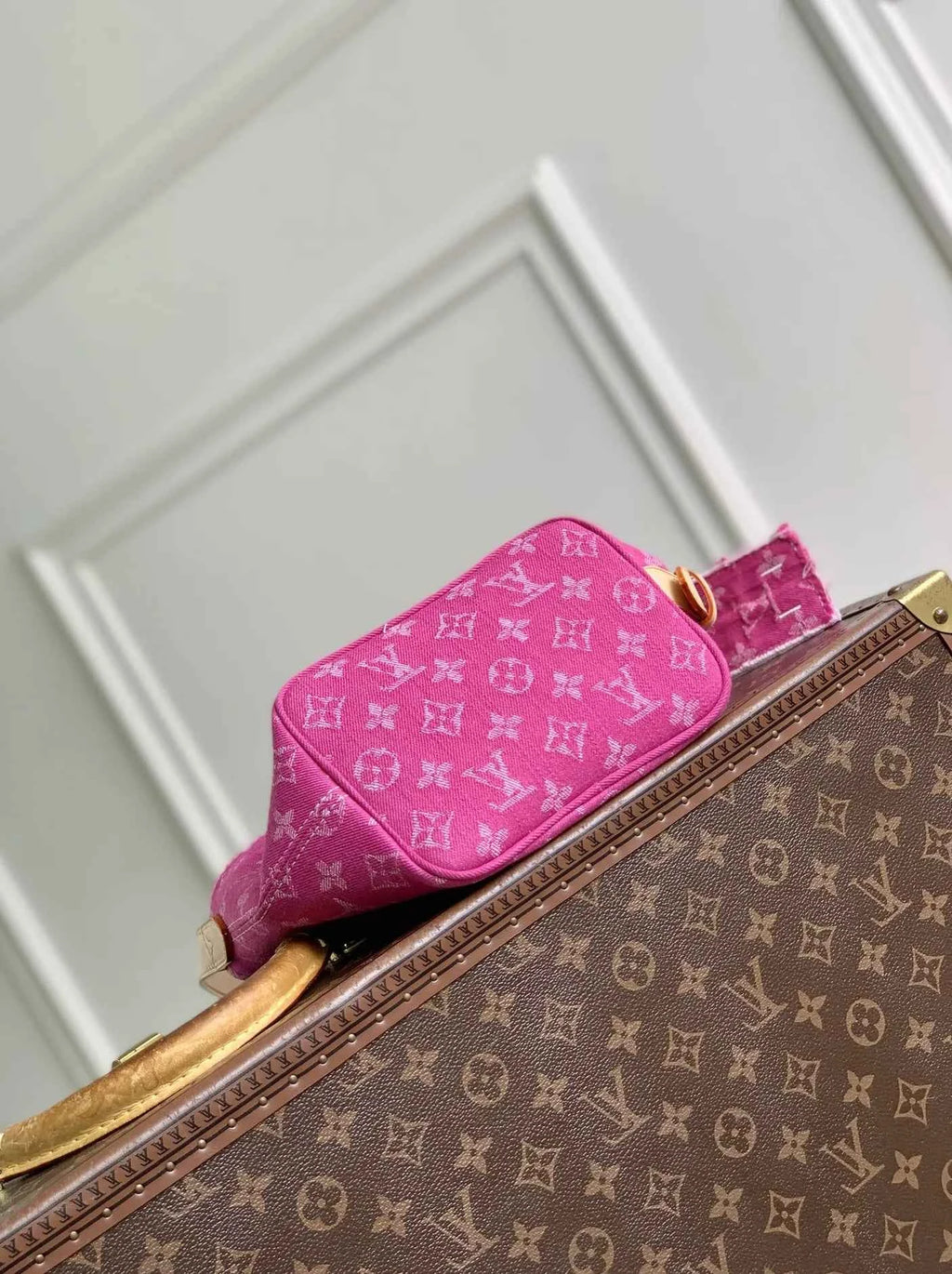 Louis Vuitton All In BB Bag, M27626 Fuchsia Denim