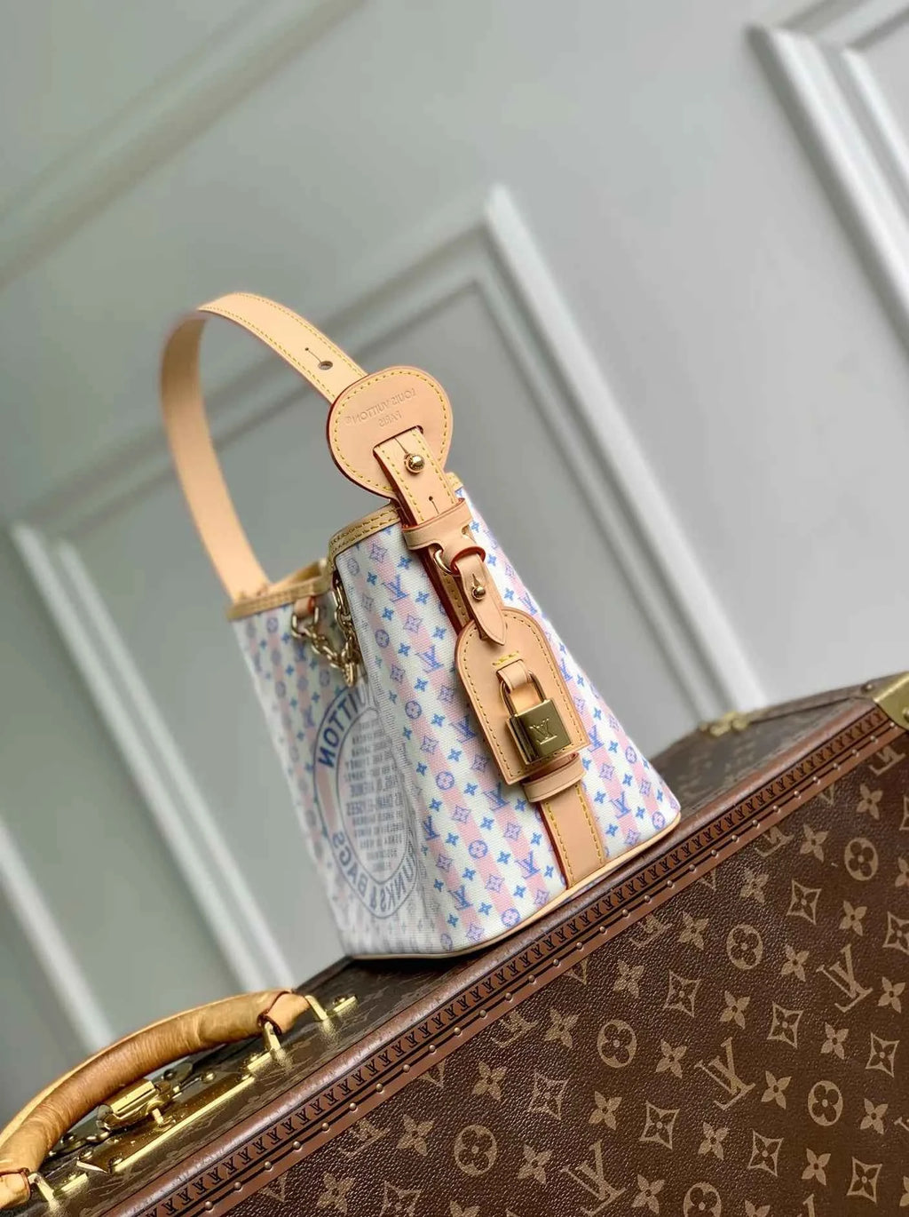 Louis Vuitton All In BB Bag, M29115 Blue Coated canvas