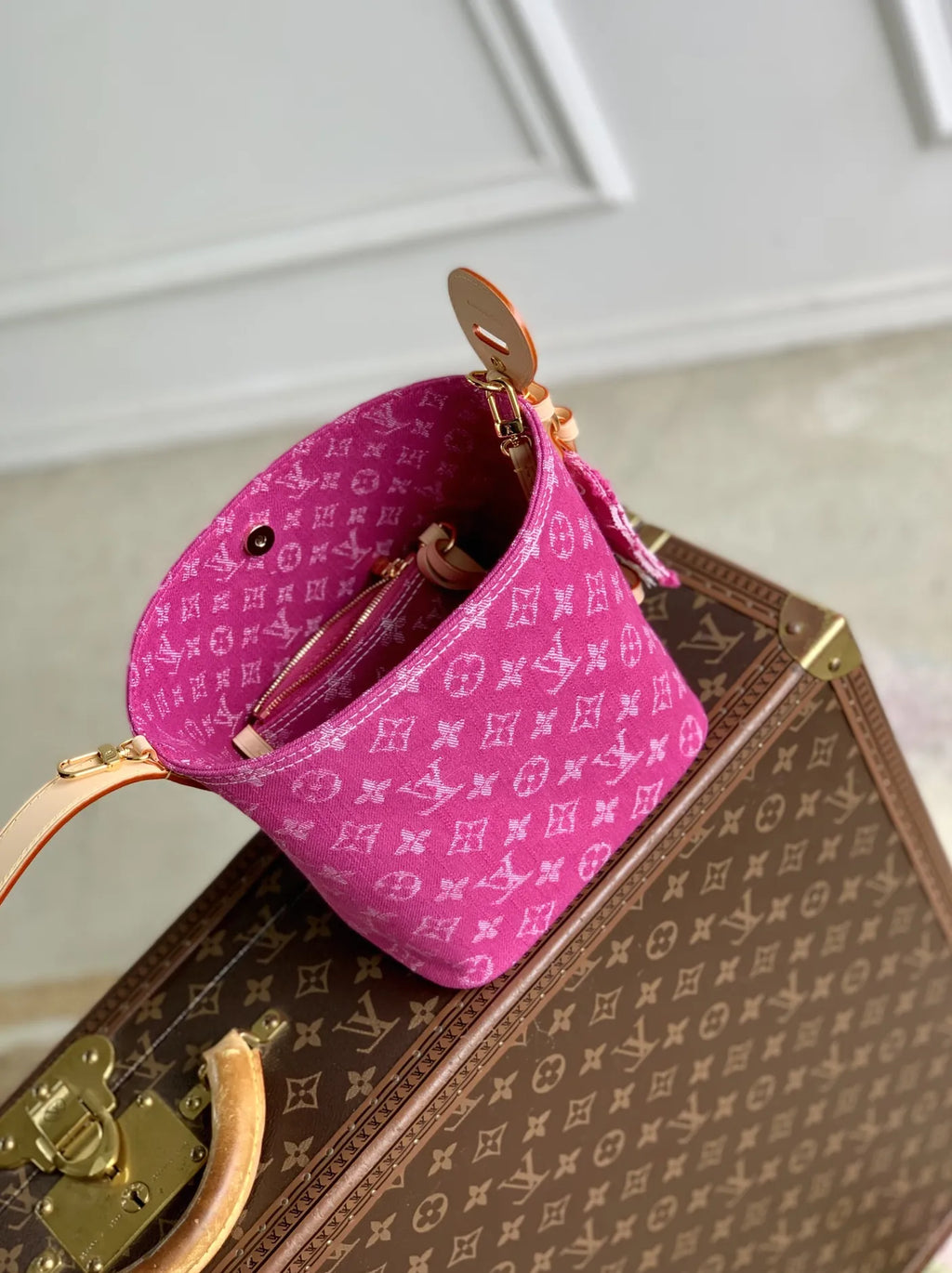 Louis Vuitton All In BB Bag, M27626 Fuchsia Denim