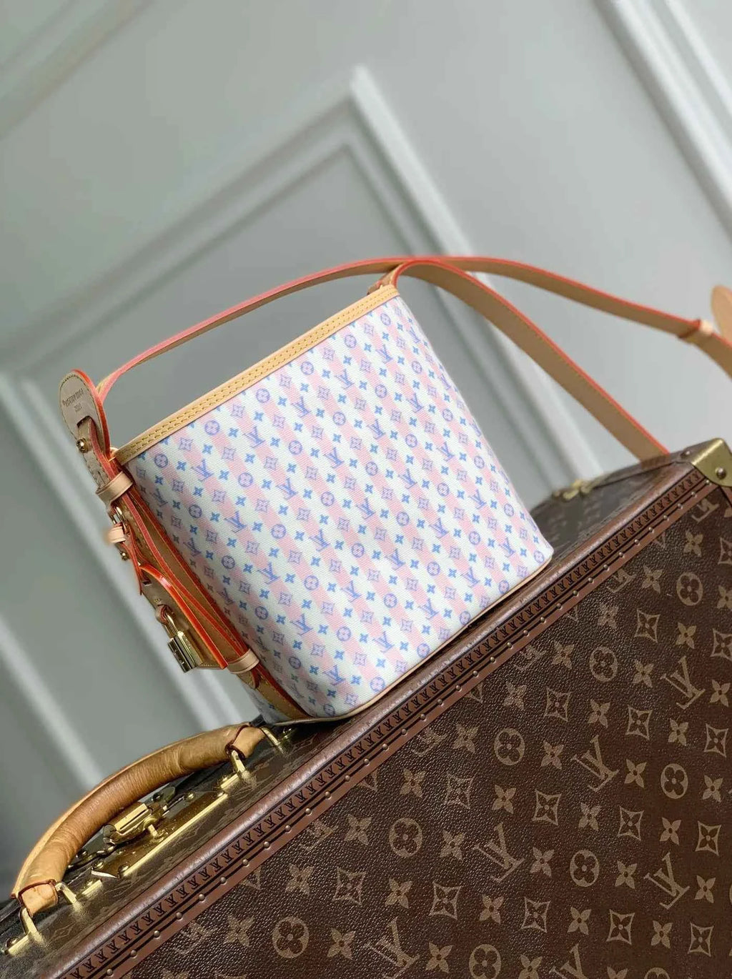 Louis Vuitton All In BB Bag, M29115 Blue Coated canvas