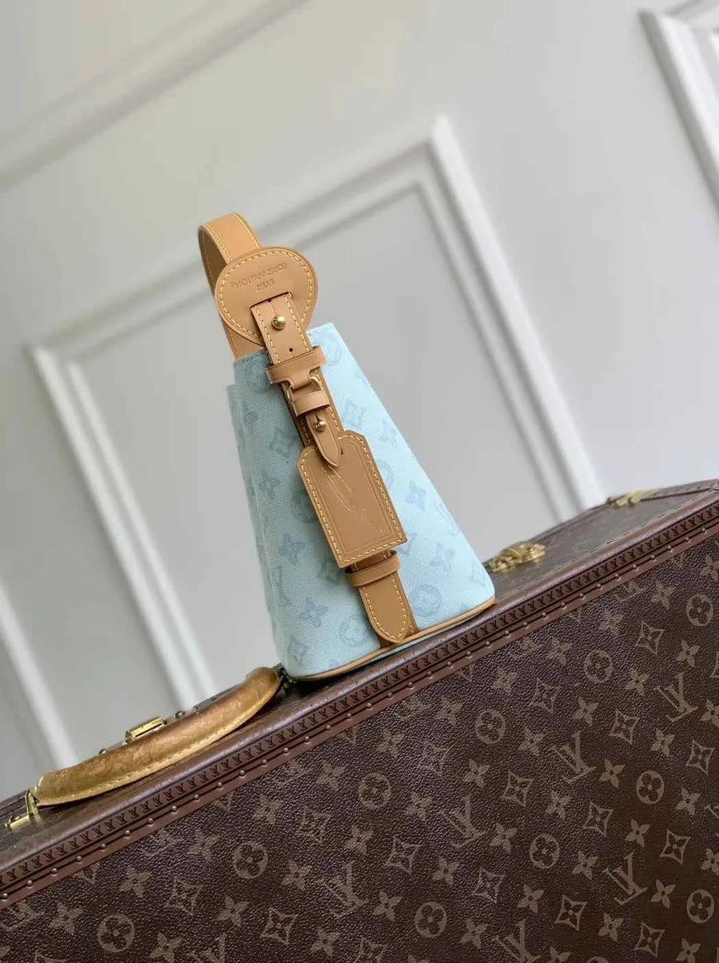 Louis Vuitton All In BB, M27529 Monogram Origine Bleu Courrier Coated canvas