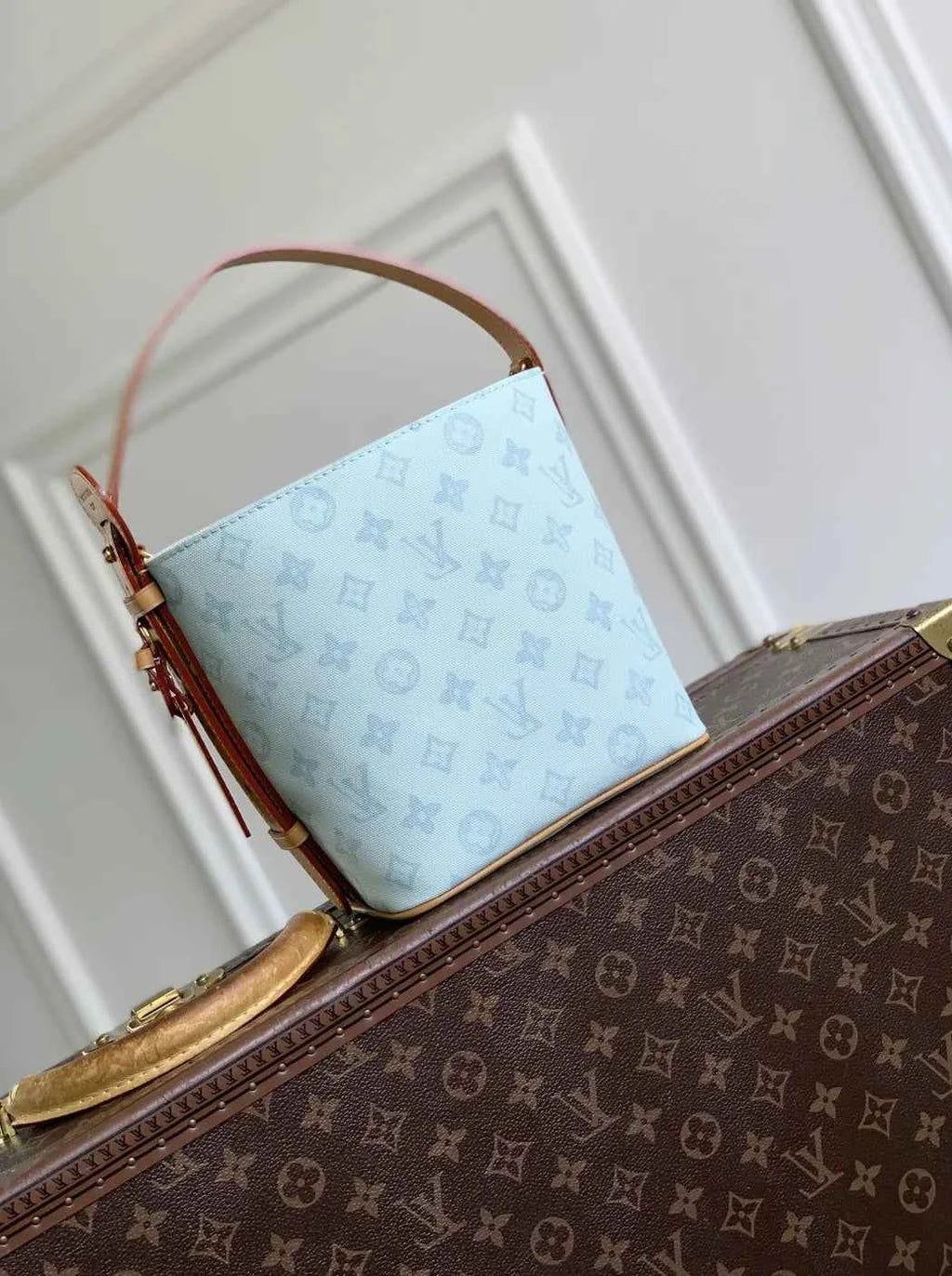 Louis Vuitton All In BB, M27529 Monogram Origine Bleu Courrier Coated canvas