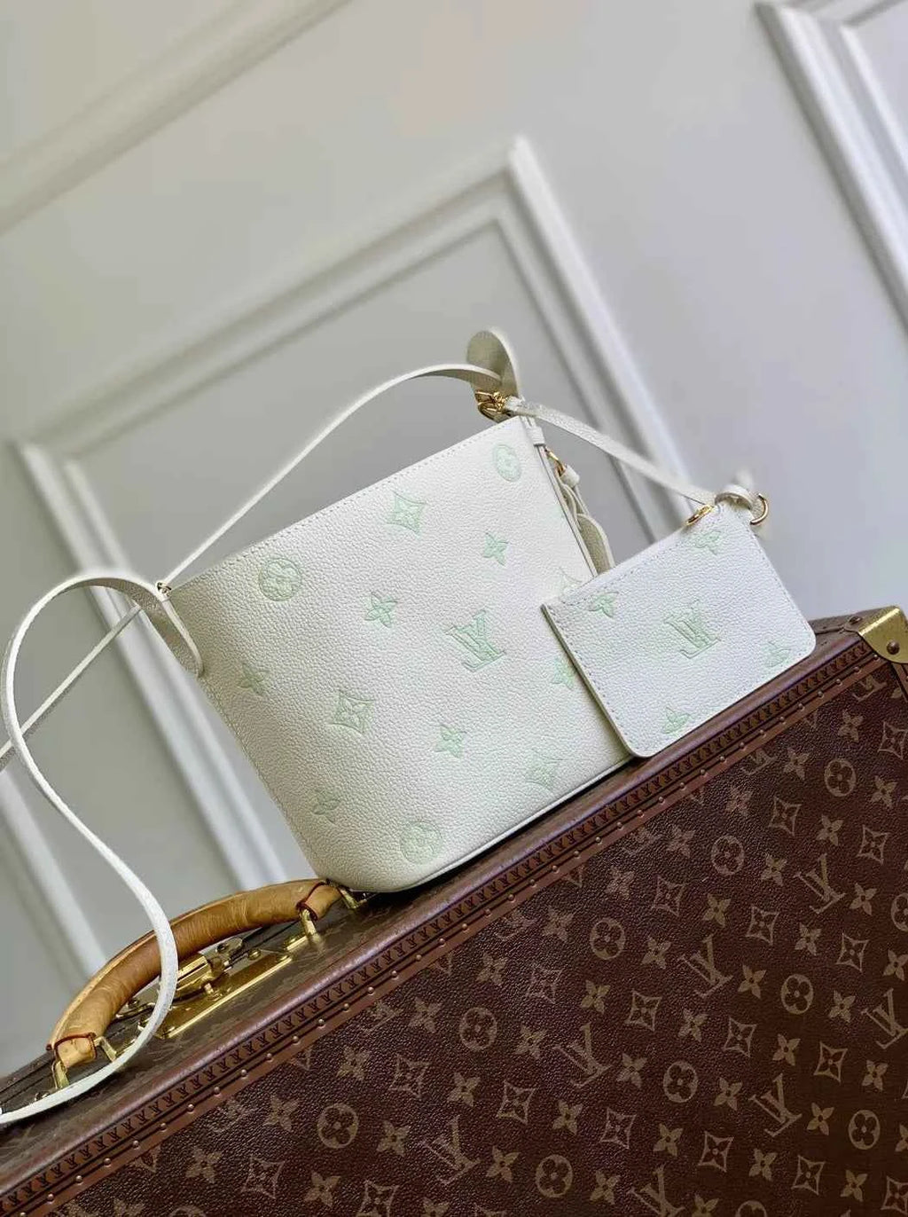 Louis Vuitton All In BB, M27570 Milky White Green Cowhide leather