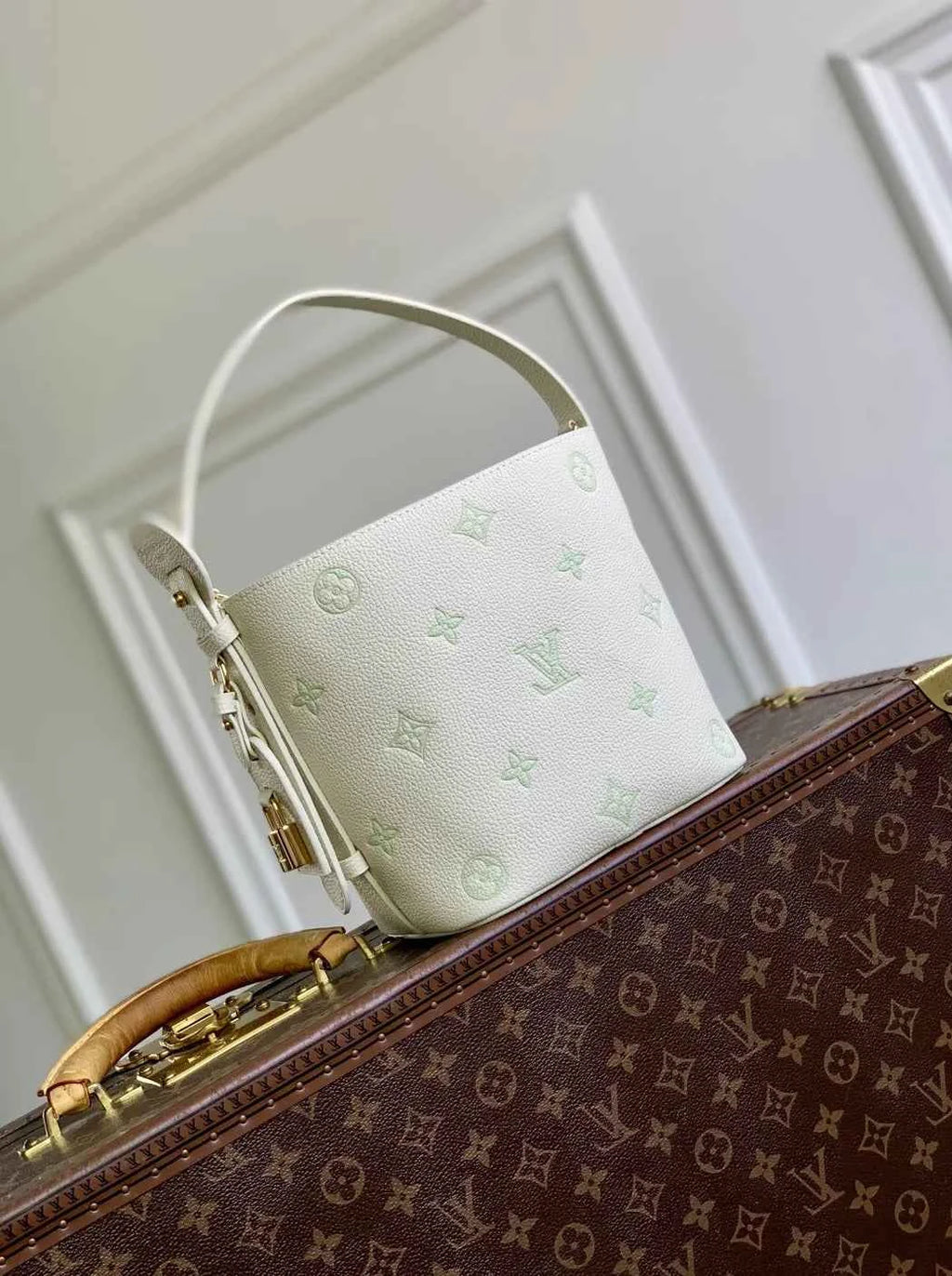 Louis Vuitton All In BB, M27570 Milky White Green Cowhide leather