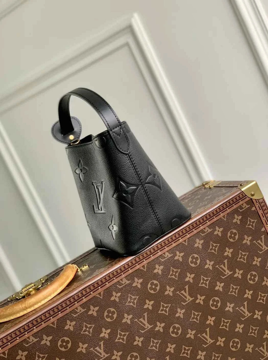 Louis Vuitton All In BB, M13480 Black grained cowhide leather