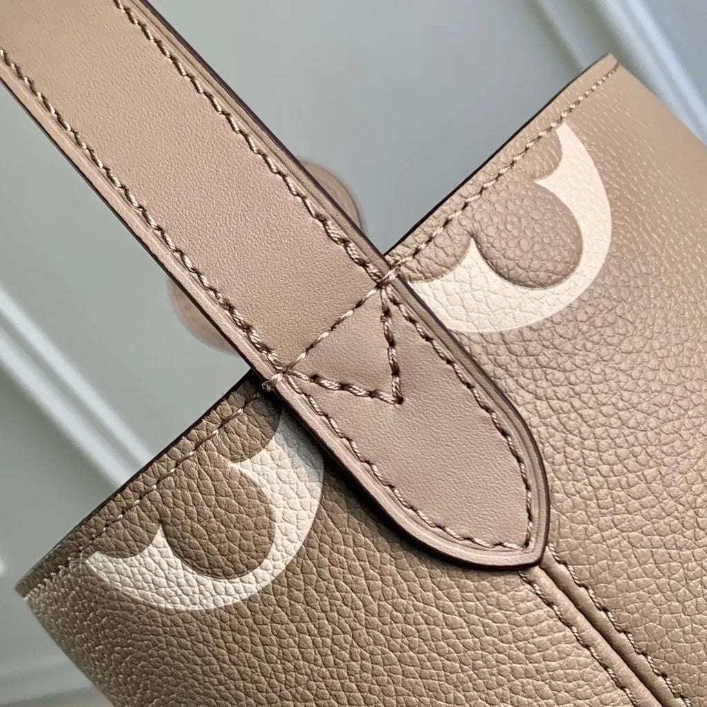 Louis Vuitton All In BB, M13045 Taupe Gray Cream White Leather
