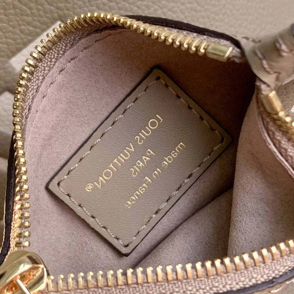 Louis Vuitton All In BB, M13045 Taupe Gray Cream White Leather