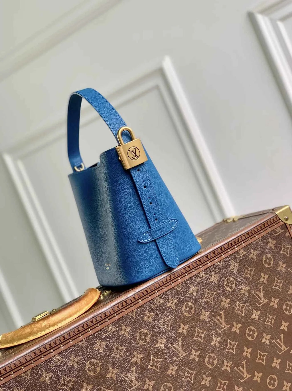 Louis Vuitton Low Key All In BB, M27370 Prussian Blue Calf leather