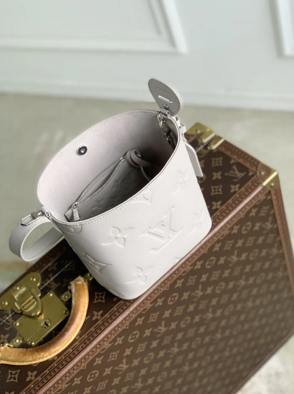 Louis Vuitton All In BB, M28342 Brume Gray Cowhide leather
