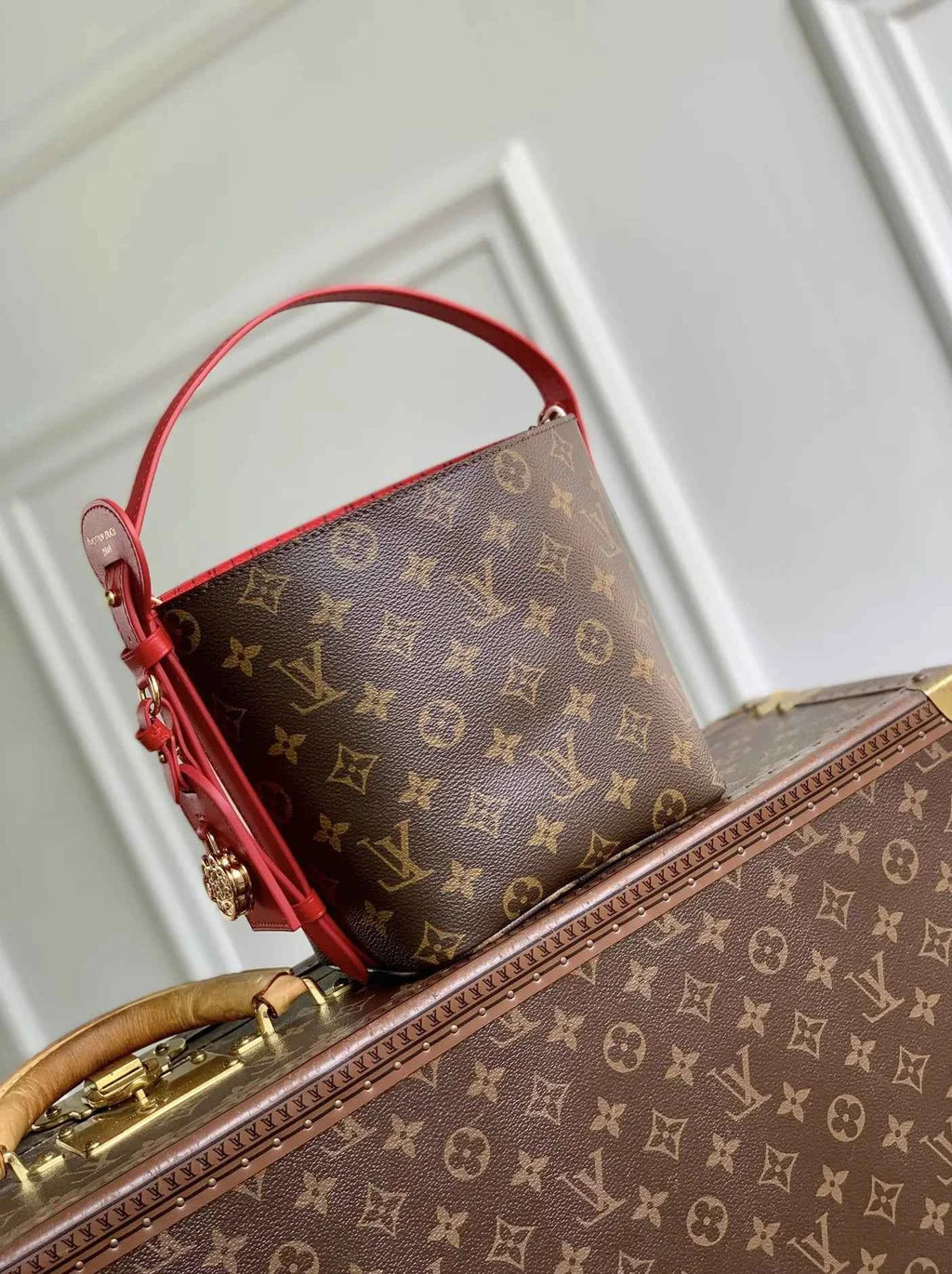 Louis Vuitton All In BB, M28317 Monogram Sari Red