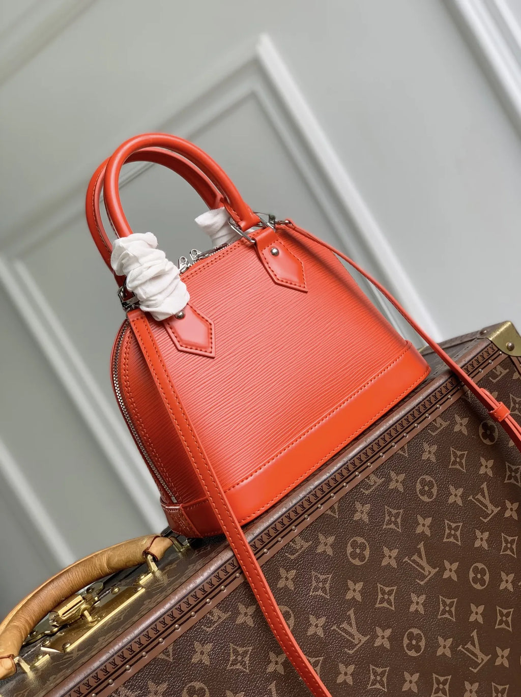 Louis Vuitton Alma BB Bag, M28903 Orange California Cowhide leather