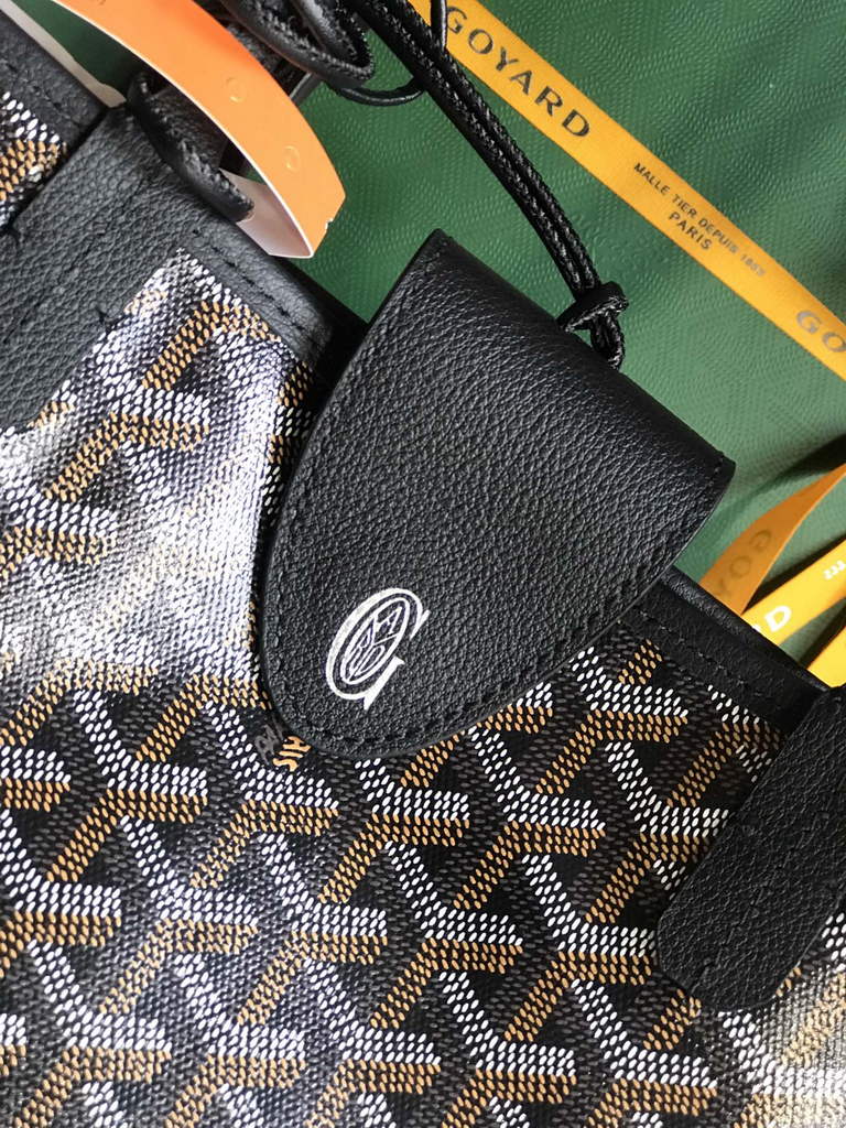 Goyard Anjou Mini Tote Bag, GY020660 Leather Black
