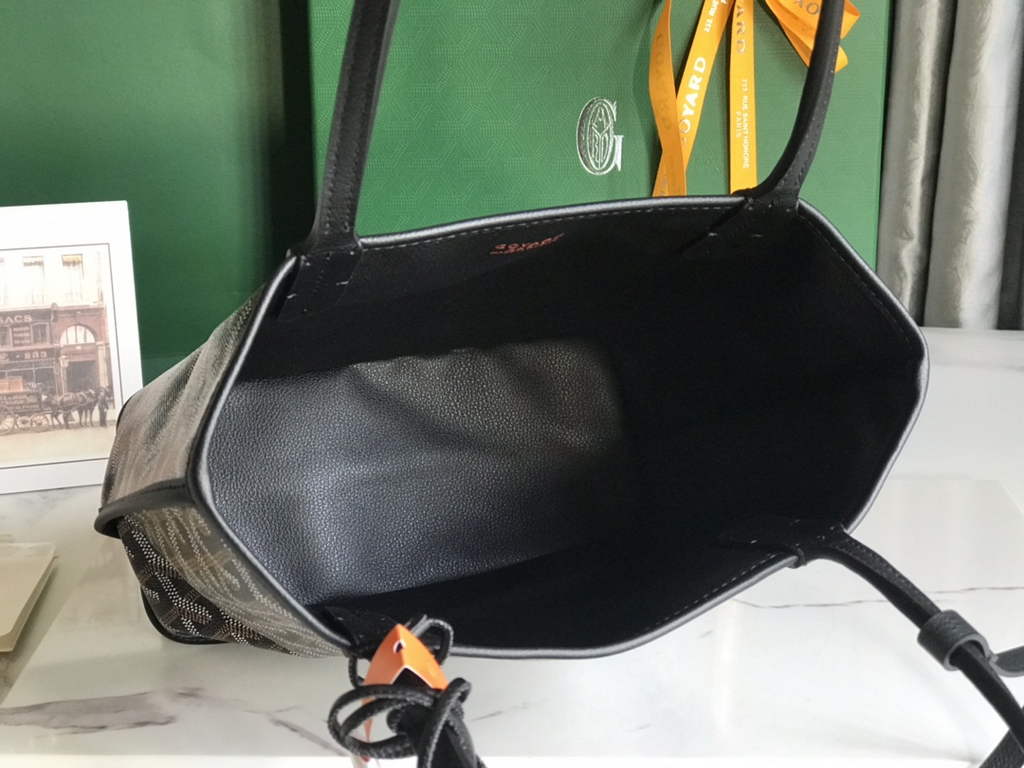 Goyard Anjou Mini Tote Bag, GY020660 Leather Black