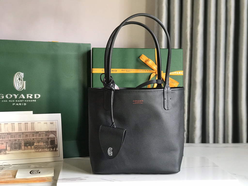 Goyard Anjou Mini Tote Bag, GY020660 Leather Black