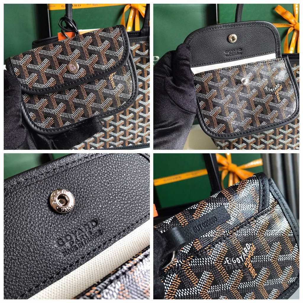 Goyard Anjou Mini Tote Bag, GY020660 Leather Black