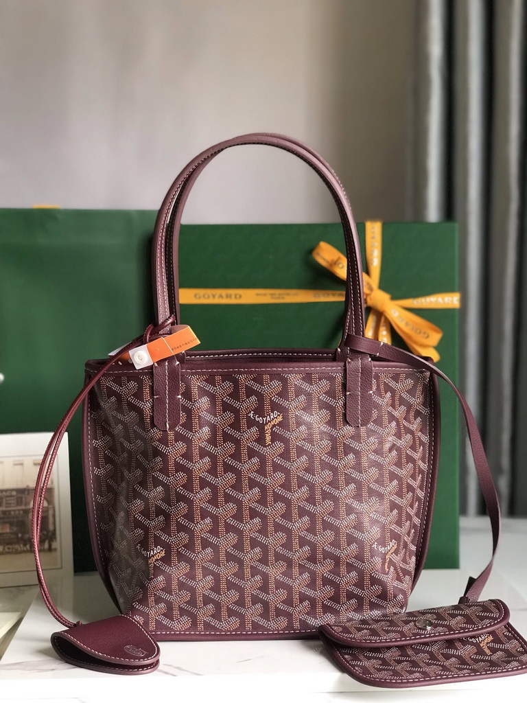 Goyard Anjou Mini Tote Bag, GY020660 Leather Purple