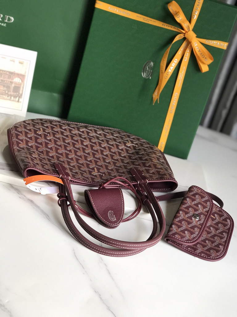Goyard Anjou Mini Tote Bag, GY020660 Leather Purple