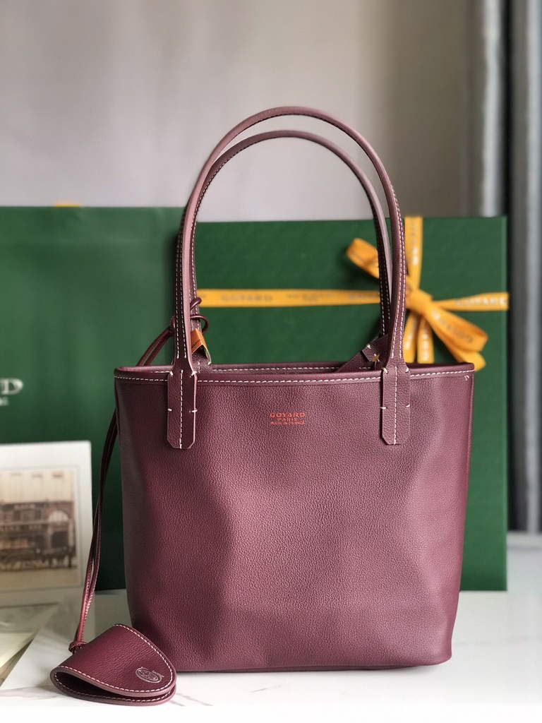 Goyard Anjou Mini Tote Bag, GY020660 Leather Purple