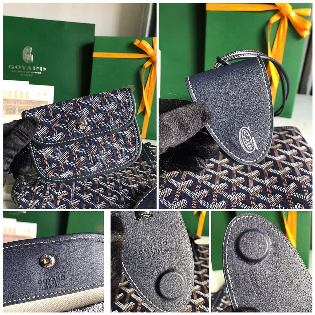 Goyard Anjou Mini Tote Bag, GY020660 Navy Blue