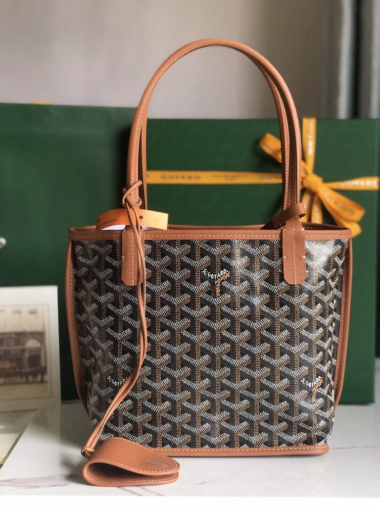 Goyard Anjou Mini Tote Bag, GY020660 Brown