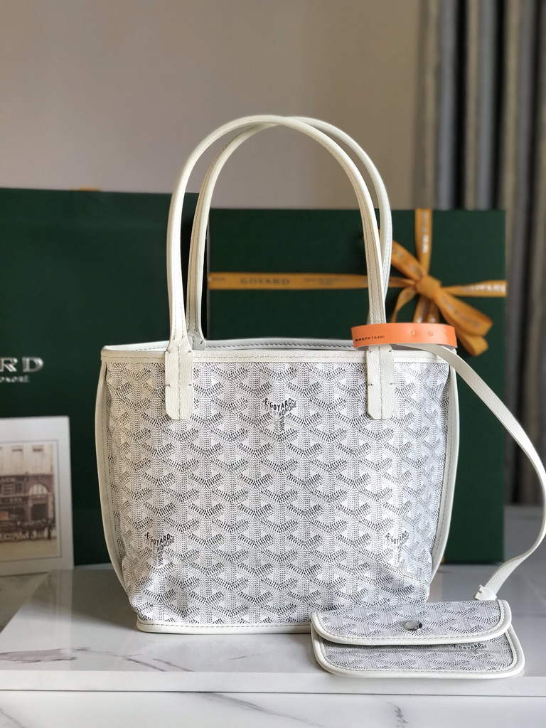 Goyard Anjou Mini Tote Bag, GY020660 White