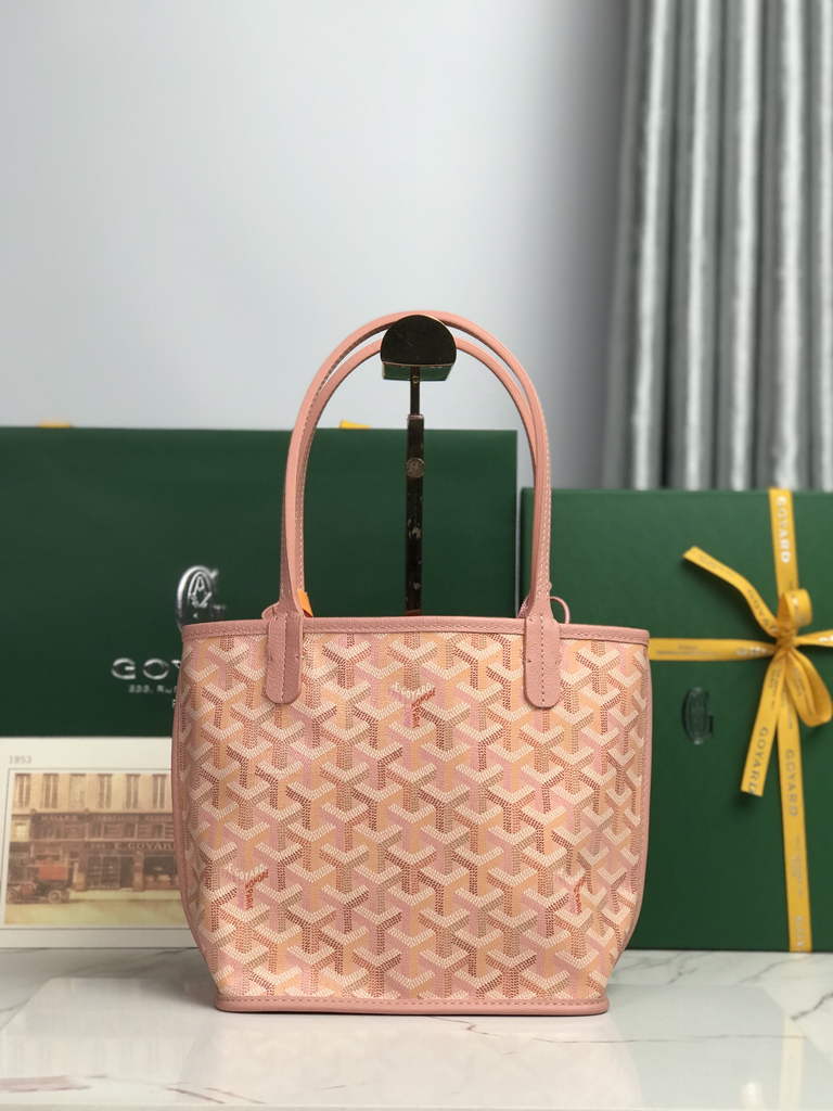 Goyard Anjou Mini Tote Bag, GY020660 Leather Pink