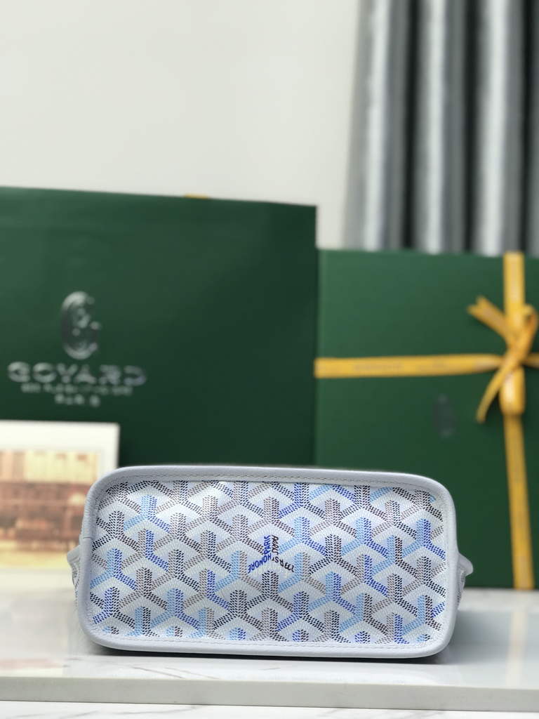 Goyard Anjou Mini Tote Bag, GY020660 Leather Light Blue