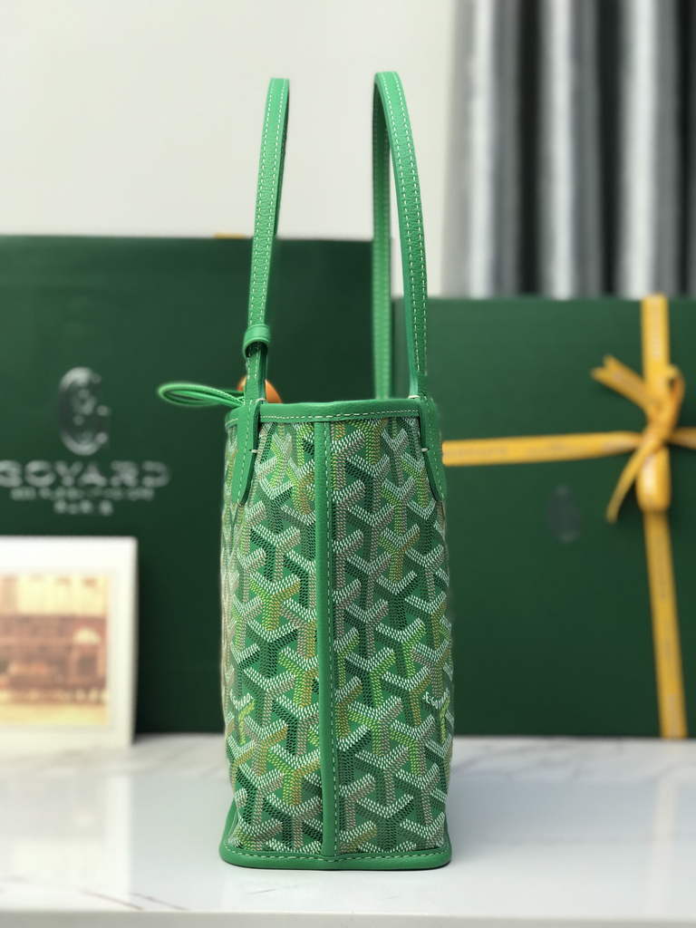 Goyard Anjou Mini Tote Bag, GY020660 Leather Green
