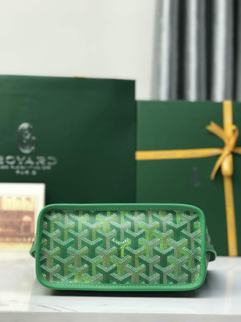 Goyard Anjou Mini Tote Bag, GY020660 Leather Green