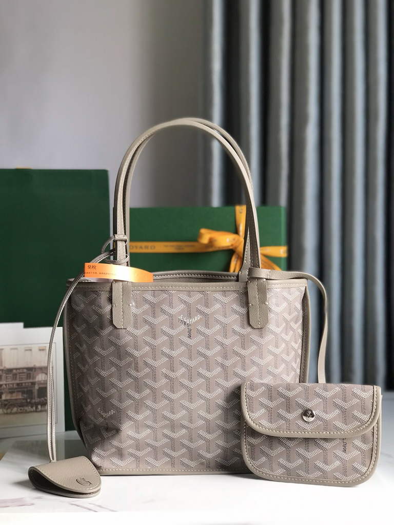 Goyard Anjou Mini Tote Bag, GY020660 Leather Gray