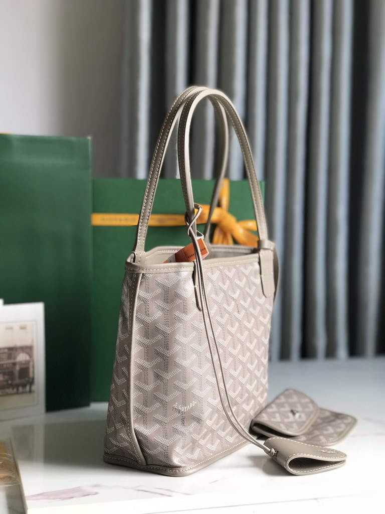 Goyard Anjou Mini Tote Bag, GY020660 Leather Gray