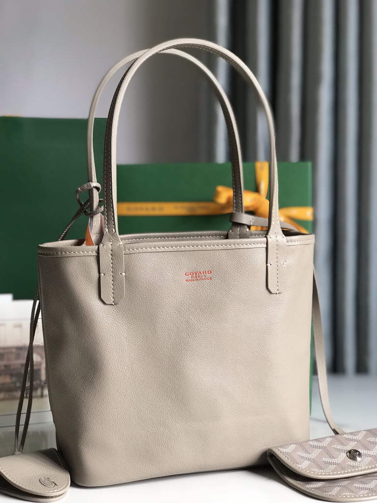 Goyard Anjou Mini Tote Bag, GY020660 Leather Gray