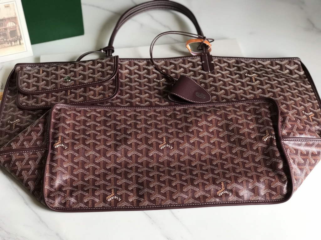 Goyard Anjou GM Tote Bag, GY020661 Leather Purple