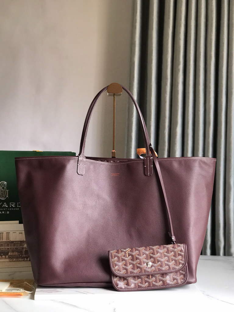 Goyard Anjou GM Tote Bag, GY020661 Leather Purple