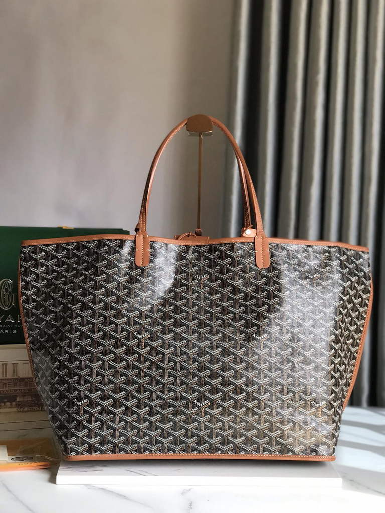 Goyard Anjou GM Tote Bag, GY020661 Leather Brown