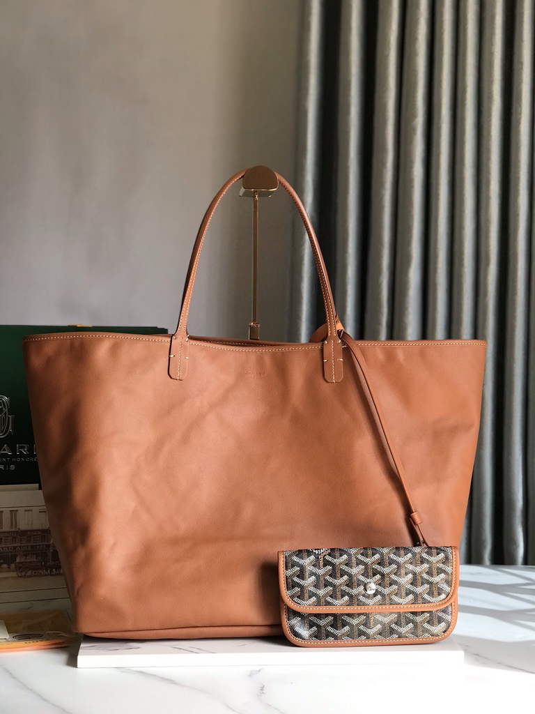 Goyard Anjou GM Tote Bag, GY020661 Leather Brown
