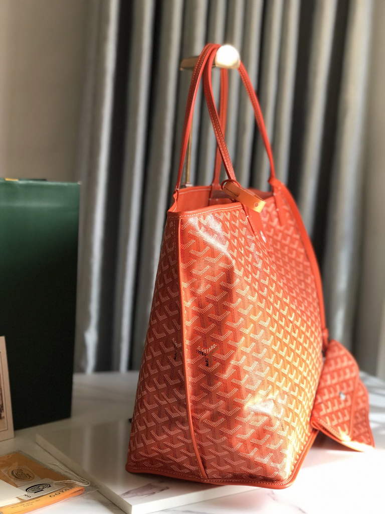 Goyard Anjou GM Tote Bag, GY020661 Leather Orange