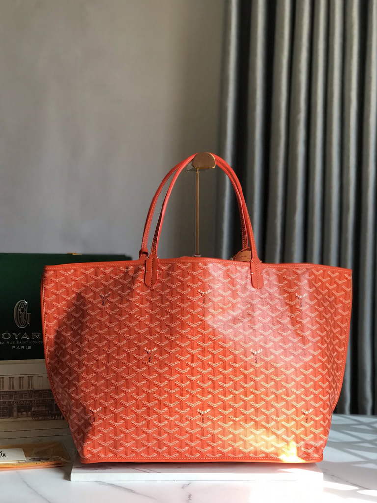 Goyard Anjou GM Tote Bag, GY020661 Leather Orange