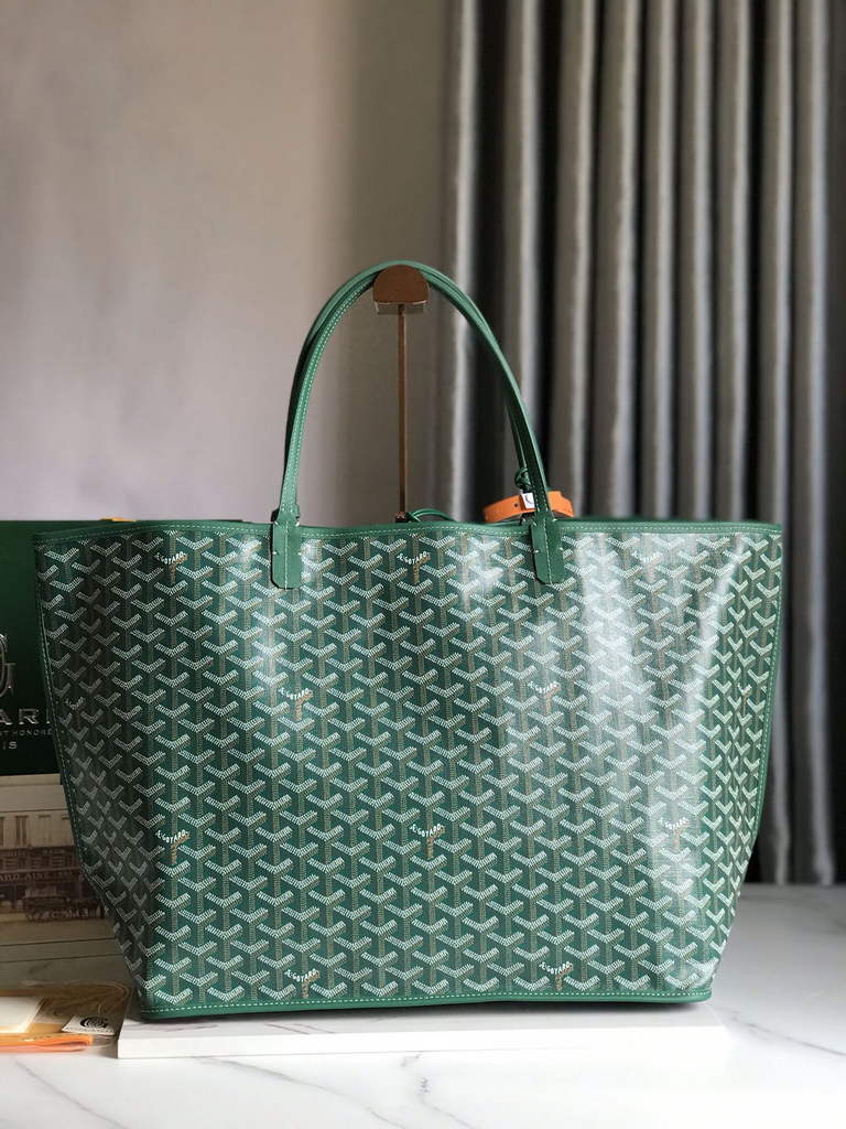 Goyard Anjou GM Tote Bag, GY020661 Leather Green