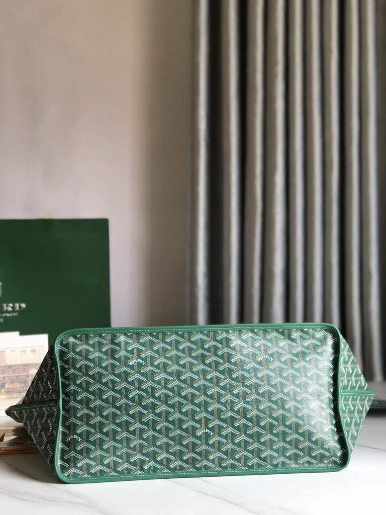 Goyard Anjou GM Tote Bag, GY020661 Leather Green