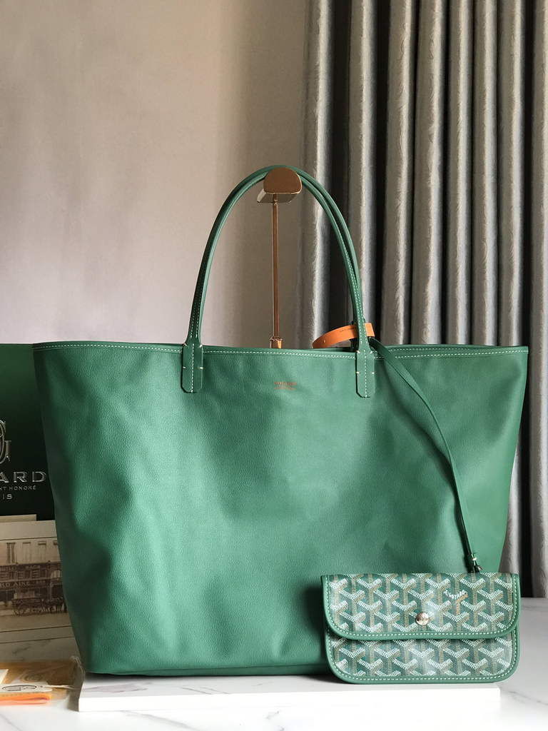Goyard Anjou GM Tote Bag, GY020661 Leather Green